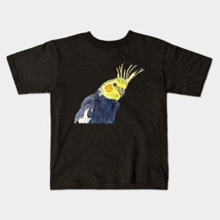 Cockatiel Watercolor Illustration Kids T-Shirt